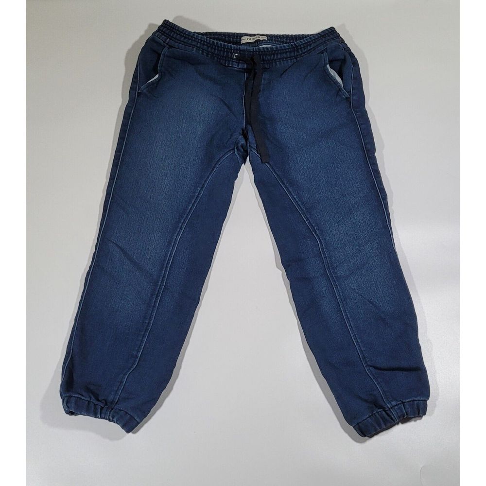 Guess Womens Denim Jogger Pants Medium Wash Blue Elastic Waist Size 27